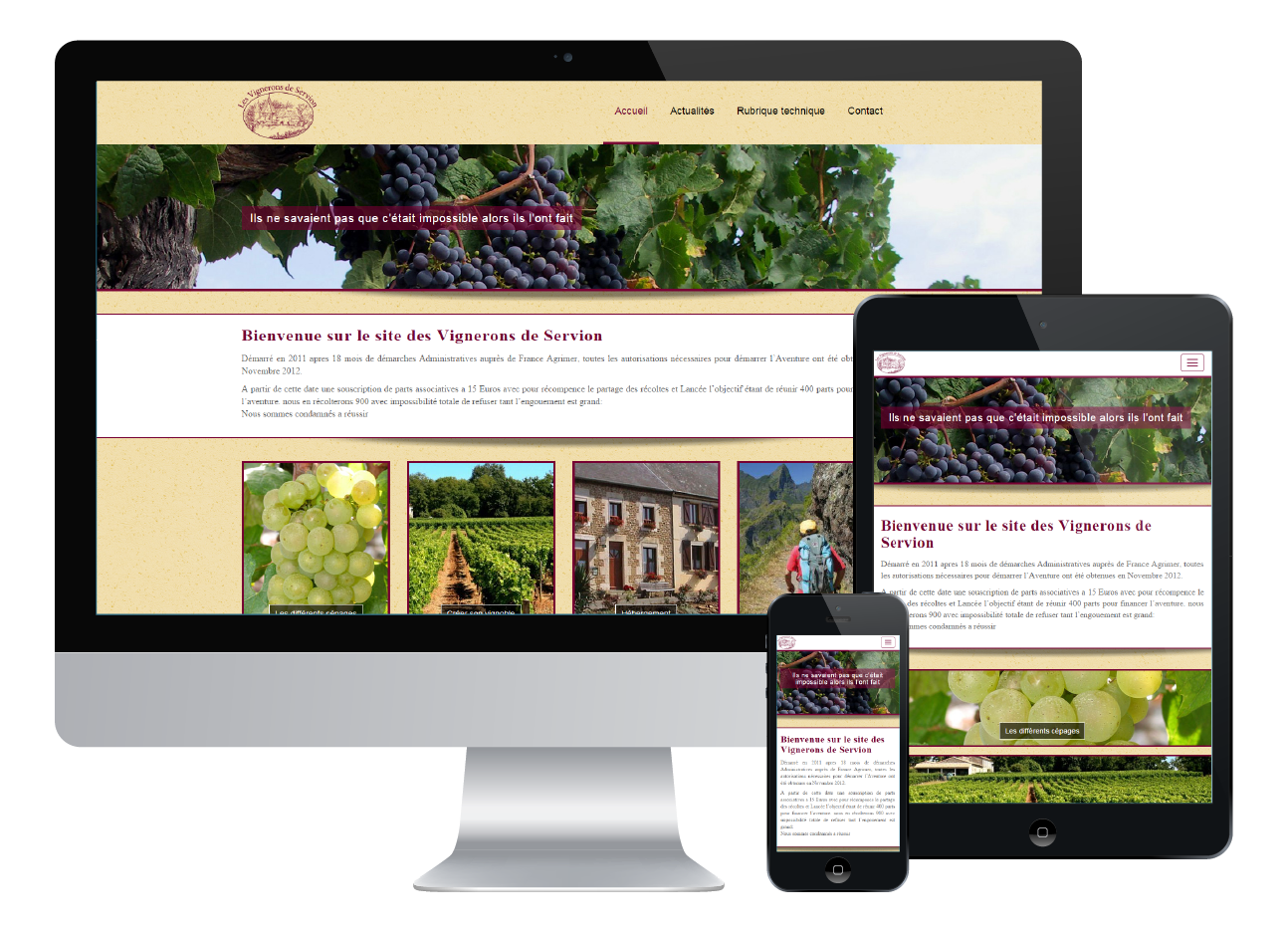 site internet Vignerons de Servion